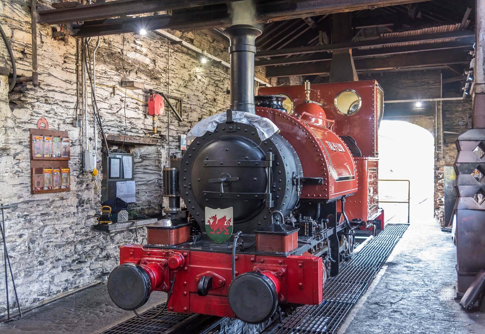 A locomotive being prepared in the loco sheds