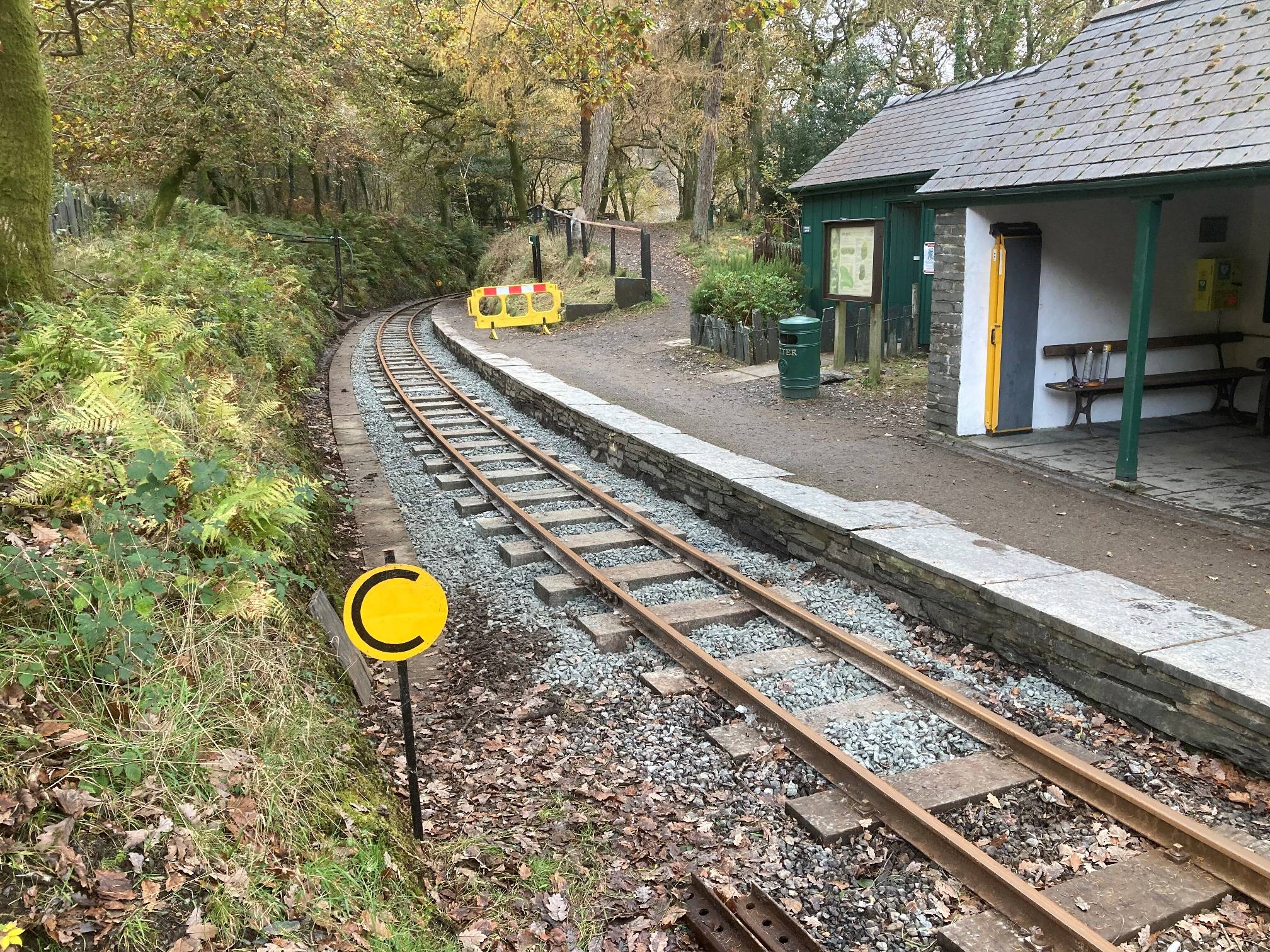 A newly relaid rural railway station.