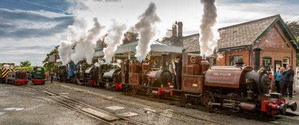 All Talyllyn engines at Wharf with whistles blowing