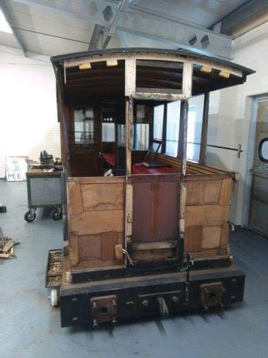 View of the end of the coach with external panels removed.