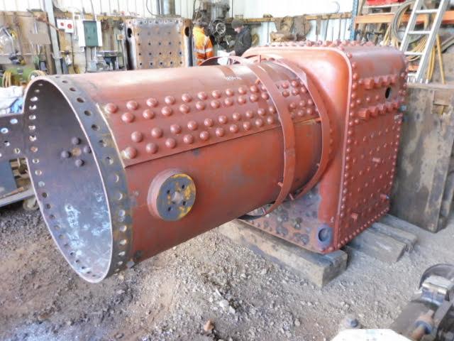 No 7 Tom Rolt's boiler in the workshop.