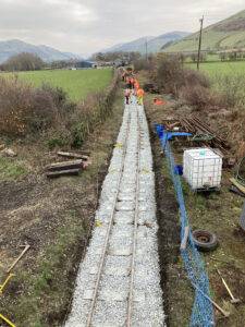 A newly laid length of narrow guage track.